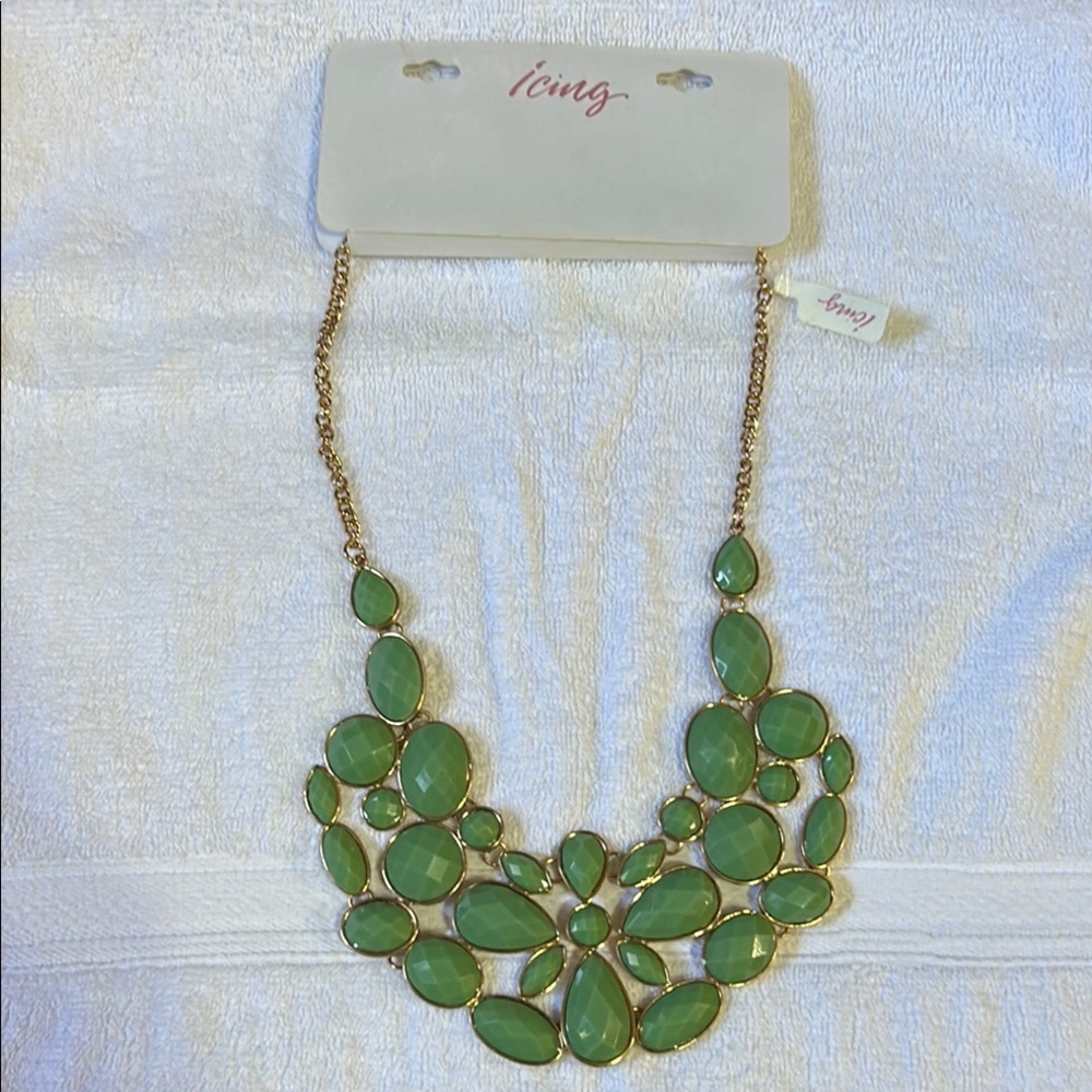 Icing Green Statement Necklace